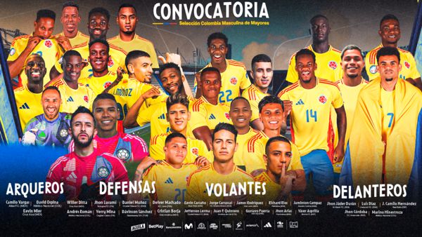 CONVOCATORIA SELECCIÓN COLOMBIA DE MAYORES PARA FECHAS 15 Y 16 CLASIFICATORIAS A LA COPA MUNDIAL DE LA FIFA 2026