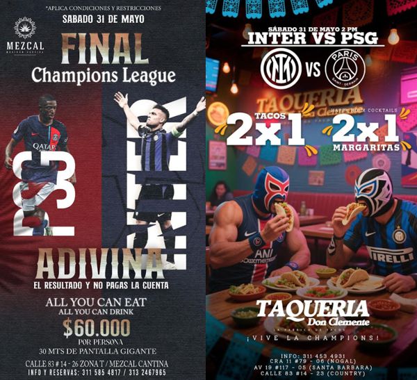 LUGARES EN BOGOTÁ PARA VER LA FINAL DE LA CHAMPIONS LEAGUE
