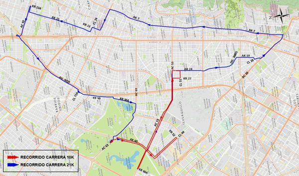 CIERRES VIALES Y DESVÍOS PARA LA MEDIA MARATÓN DE BOGOTÁ 2025