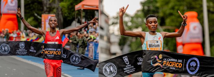 RODRIGUE KWIZERA, DE BURUNDI Y MIRIAM CHEBET, DE KENIA FUERON LOS GANADORES DE LA 10K DEL PACÍFICO