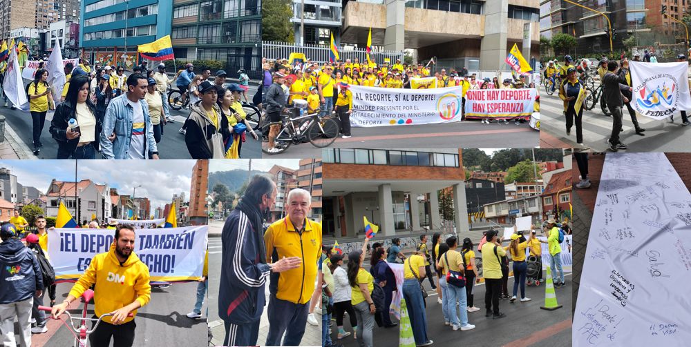MOVILIZACIÓN PACÍFICA COMUNIDAD DEPORTIVA CON EL LEMA “SI AL DEPORTE, NO AL RECORTE”