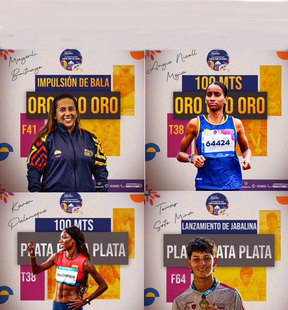 COLOMBIA SUMA 4 MEDALLAS EN EL MUNDIAL DE PARAATLETISMO 2025