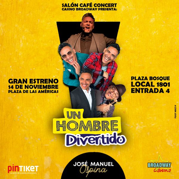 “UN HOMBRE DIVERTIDO” DESDE EL 14 DE NOVIEMBRE EN CAFÉ CONCERT DE PLAZA LAS AMÉRICAS
