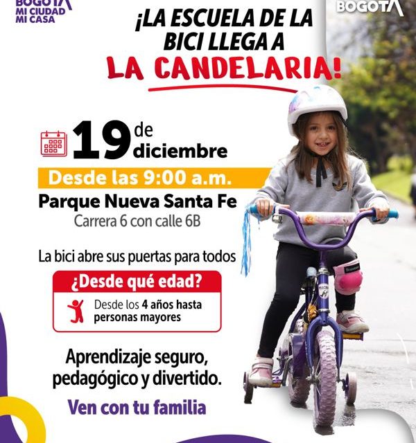 LA ESCUELA DE LA BICICLETA LLEGA A LA CANDELARIA Y COMPLETA COBERTURA EN LAS 20 LOCALIDADES DE BOGOTÁ