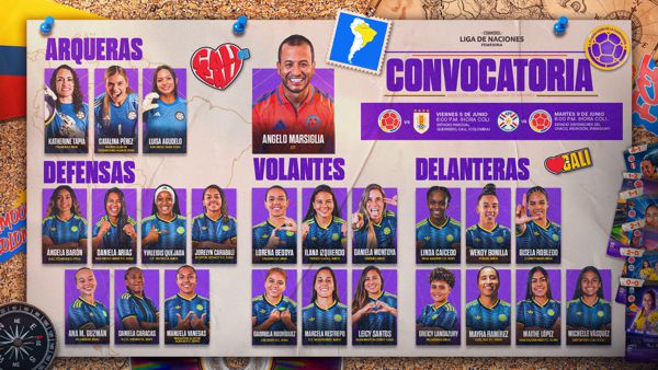 CONVOCATORIA SELECCIÓN COLOMBIA FEMENINA DE MAYORES CONMEBOL LIGA DE NACIONES PARA FECHAS 8 Y 9