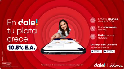 DALE! LANZA SU ALCANCÍA DIGITAL CON RENTABILIDAD DE 10.5% E.A., UNA DE LAS TASAS MÁS ALTAS DEL MERCADO