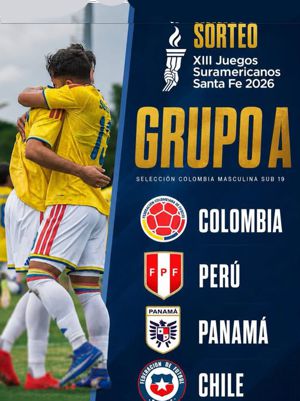 GRUPO Y PROGRAMACIÓN PARTIDOS DE LA SELECCIÓN COLOMBIA MASCULINA SUB-19 EN LOS JUEGOS SURAMERICANOS SANTA FE 2026