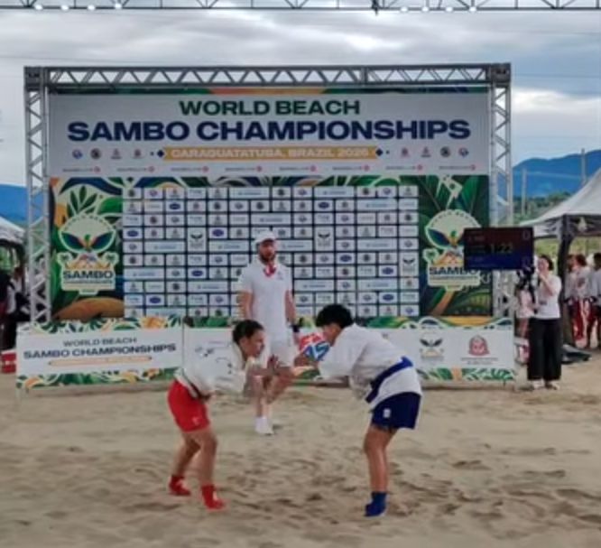 COLOMBIA EN EL CAMPEONATO MUNDIAL DE SAMBO PLAYA 2026: ANYI LEÓN Y DANIEL GUTIÉRREZ LLEVARON LA BANDERA NACIONAL A BRASIL