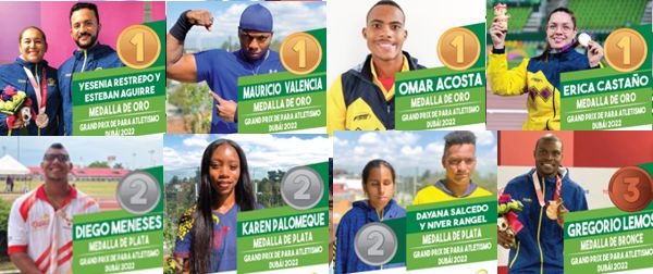 COLOMBIA LOGRÓ CUATRO OROS, TRES PLATAS Y UN BRONCE EN EL SEGUNDO DÍA DEL GRAND PRIX DE DUBÁI