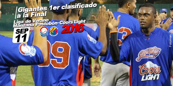 GIGANTES PRIMER CLASIFICADO EN LIGA DE VERANO