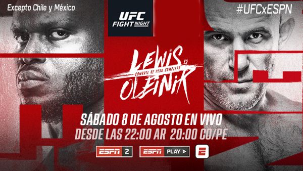 LEWIS Y OLEINIK EN LA ESTELAR DE UFC EN ESPN KNOCKOUT