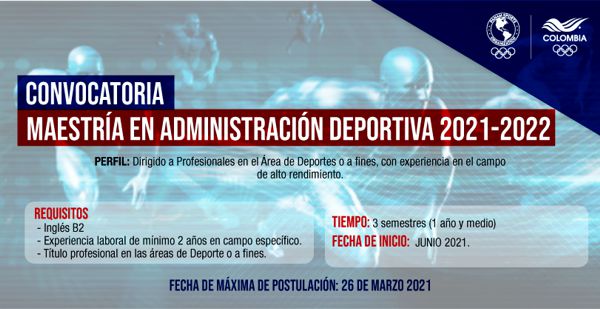 CONVOCATORIA MAESTRÍA EN ADMINISTRACIÓN DEPORTIVA