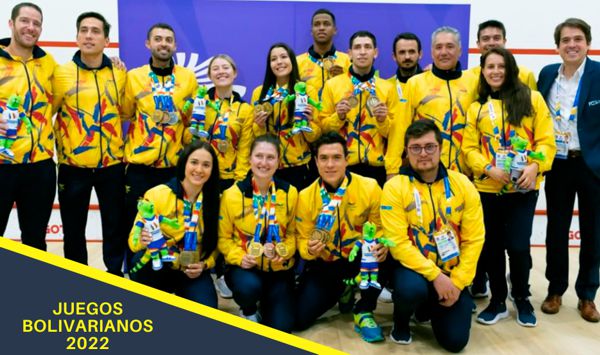 COLOMBIA PRIMERO EN LA TABLA DE MEDALLERÍA DE SQUASH EN LOS JUEGOS BOLIVARIANOS 2022